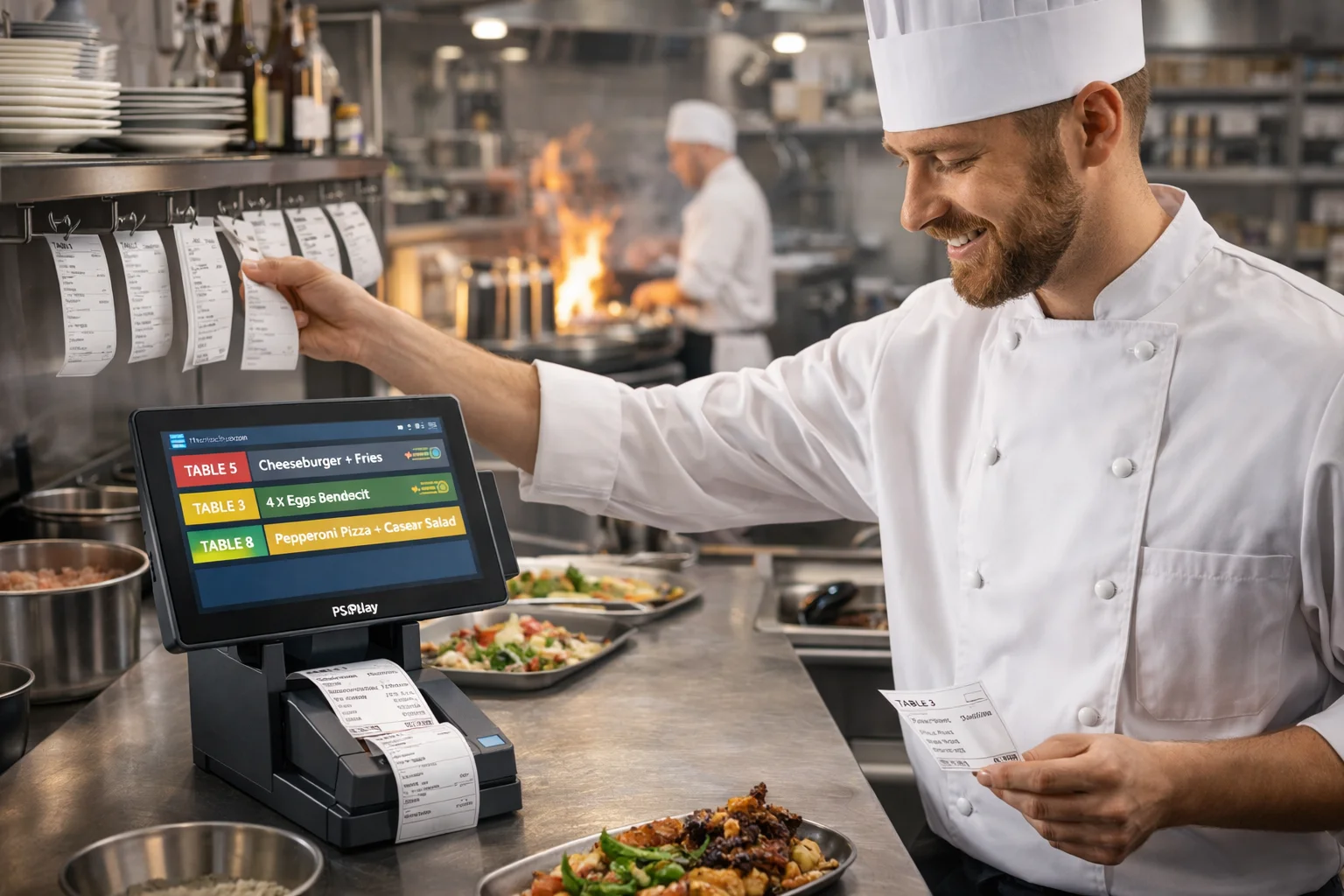 Restaurant kitchen display system and line management